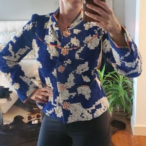 Super cute blue and white floral jacket